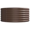 vidaXL Canteiro elevado jardim 368x80x36cm a&ccedil;o galvanizado castanho