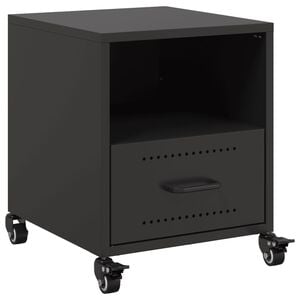 vidaXL Mesa de cabeceira 36x39x43,5 cm a&ccedil;o preto