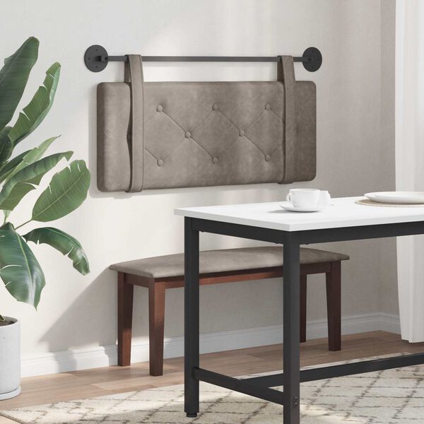 vidaXL Cabeceira Suspensa Montado na parede Cinzento 100 cm PU Antigo