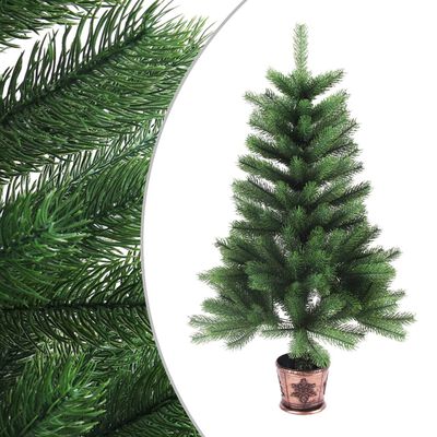 vidaXL Árvore de Natal artificial agulhas realistas 90 cm verde