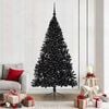 vidaXL &Aacute;rvore de Natal Artificial Pr&eacute;-iluminada Preto 210 cm PVC