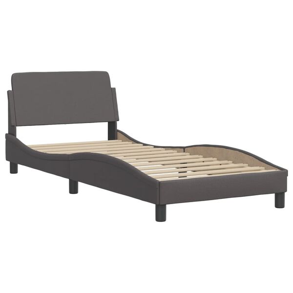 vidaXL Cama Viana com colch&atilde;o 80x200 cm couro artificial cinzento