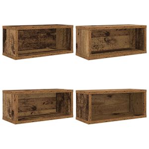 vidaXL Suporte para CDs 4 unid. Madeira antiga 40 x 17 x 17 cm