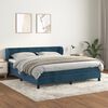 vidaXL Cama com molas/colch&atilde;o 180x200 cm veludo azul-escuro