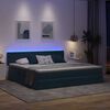 vidaXL Cama com arruma&ccedil;&atilde;o e LED Azul Escuro 200 x 200 cm Veludo