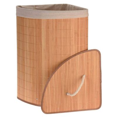 Bathroom Solutions Cesto de canto para roupa suja bambu