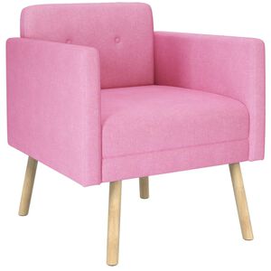 vidaXL Poltrona Rosa Tecido