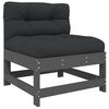 vidaXL 7 pcs conjunto lounge jardim c/ almofad&otilde;es madeira maci&ccedil;a cinza