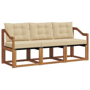 vidaXL Conjunto de Sof&aacute;s para Exterior 3 unid. Natural e Bege
