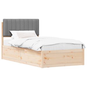 vidaXL Estrutura de Cama com Cabeceira Estofada Cinzento-claro