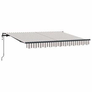 vidaXL Toldo retr&aacute;til Cinza Claro e Branco 400 &times; 300 cm