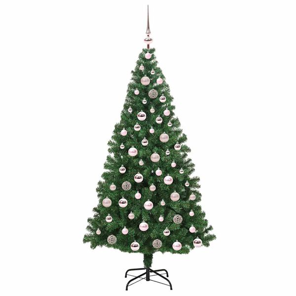 vidaXL &Aacute;rvore de Natal Artificial Verde 180 cm PVC, A&ccedil;o e Pl&aacute;stico