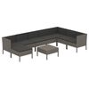 vidaXL 9 pcs conjunto lounge de jardim c/ almofad&otilde;es vime PE cinzento