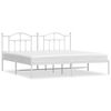 vidaXL Estrutura de cama com cabeceira 193x203 cm metal branco