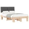 vidaXL Estrutura de Cama com Cabeceira Estofada Cinza Escuro