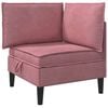 vidaXL Sof&aacute; com Armazenamento Rosa Veludo