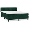 vidaXL Cama com molas/colch&atilde;o 140x190 cm veludo verde-escuro