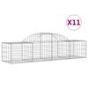 vidaXL Cestos gabi&atilde;o arqueados 11pcs 200x50x40/60 cm ferro galvanizado