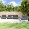 vidaXL 6 pcs conjunto lounge de jardim pinho maci&ccedil;o branco