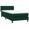 vidaXL Cama com molas/colch&atilde;o 90x220 cm veludo verde-escuro