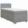 vidaXL Cama Box Spring com Colch&atilde;o e LED Cinzento-claro Individual