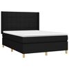 vidaXL Cama box spring c/ colch&atilde;o e LED 140x190 cm tecido preto