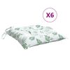 vidaXL Almofad&otilde;es para cadeira 6 pcs 40x40x7 cm tecido padr&atilde;o folhas