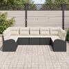 vidaXL Conjunto de Sof&aacute; de Jardim 9 pcs Preto e Branco vime PE