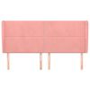 vidaXL Cabeceira cama c/ abas veludo 163x23x118/128 cm rosa