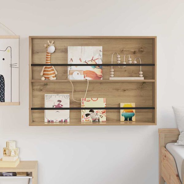 vidaXL Estante de Revistas Carvalho Artesanal 100 x 12 x 70 cm