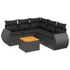 vidaXL 6 pcs conjunto sof&aacute;s de jardim c/ almofad&otilde;es vime PE preto
