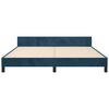 vidaXL Estrutura de cama sem colch&atilde;o 160x200 cm veludo azul-escuro