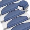 vidaXL Tapetes de escada 10 pe&ccedil;as 65x24x4 cm azul semicircular grande