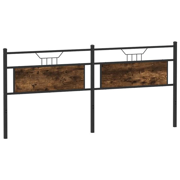 vidaXL Cabeceira de cama 193 cm derivados madeira/a&ccedil;o carvalho fumado