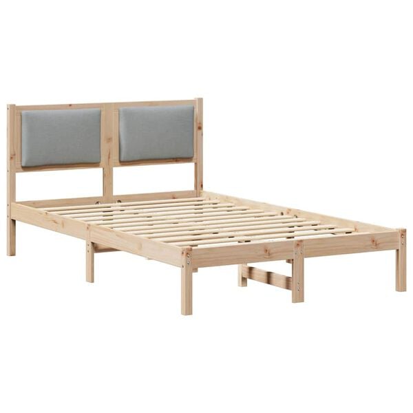 vidaXL Estrutura da Cama com cabeceira Cinzento-claro 120 x 190 cm
