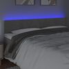 vidaXL Cabeceira de cama c/luzes LED veludo 180x5x78/88 cm cinza-claro