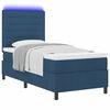 vidaXL Cama Box com colch&atilde;o com led Azul 100 x 200 cm tecido