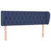 vidaXL Cabeceira de cama c/ abas tecido 163x23x78/88 cm azul