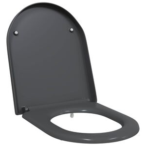 vidaXL Assento de Vaso Sanit&aacute;rio Antracite 49 x 36 x 4 cm Duroplast