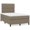 vidaXL Cama boxspring c/ colch&atilde;o 120x190cm tecido castanho-acinzentado