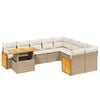 vidaXL 10 pcs conjunto de sof&aacute;s p/ jardim com almofad&otilde;es vime PE bege
