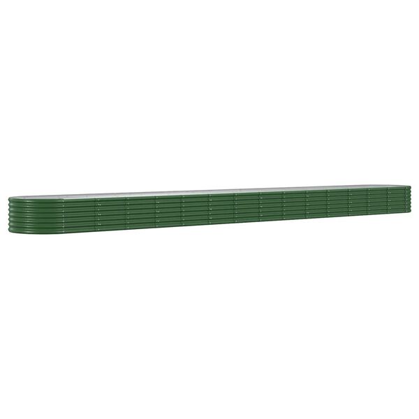 vidaXL Canteiro elevado jardim 620x80x36 cm aço galvanizado verde