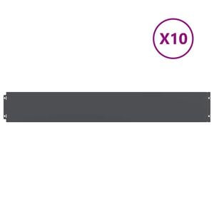 vidaXL Orlas de relva 10 pcs antracite 15x103 cm a&ccedil;o laminado a frio