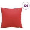 vidaXL Almofadas decorativas 4 pcs 50x50 cm tecido vermelho