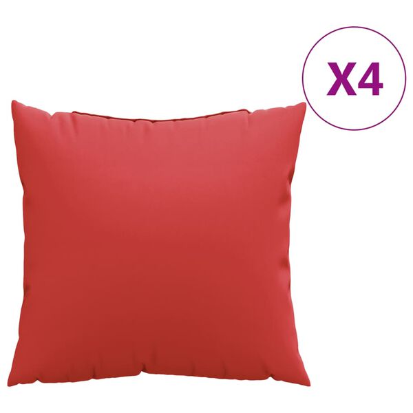 vidaXL Almofadas decorativas 4 pcs 50x50 cm tecido vermelho
