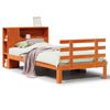 vidaXL Cama c/ estante sem colch&atilde;o 100x200cm pinho maci&ccedil;o castanho-mel