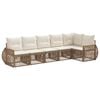 vidaXL Conjunto de Sof&aacute; de Jardim 6 pcs Bege e Branco Creme vime PE