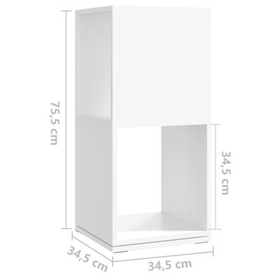 vidaXL Armário giratório 34,5x34,5x75,5 cm aglomerado branco