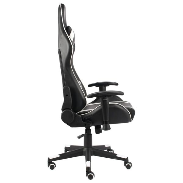 vidaXL Cadeira de gaming girat&oacute;ria PVC branco