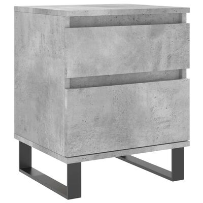 vidaXL Mesa de cabeceira 40x35x50cm derivados madeira cinzento cimento